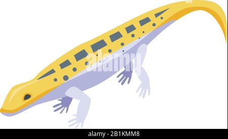 Yellow animal reptile icon, isometric style Stock Vector
