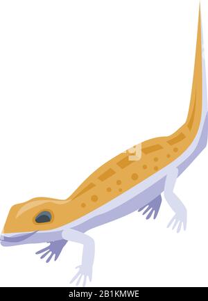 Cute orange reptile icon, isometric style Stock Vector