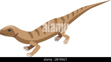 Brown striped lizard icon, isometric style Stock Vector