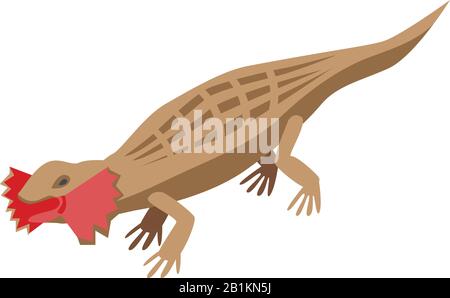 Amazon lizard icon, isometric style Stock Vector