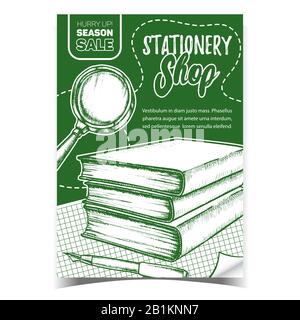 Stationery Shop Sales Advertising Banner Vector Stock Vector