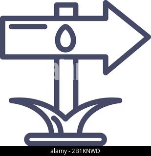 arrow with easter egg icon over white background, line style, vector illustration Stock Vector