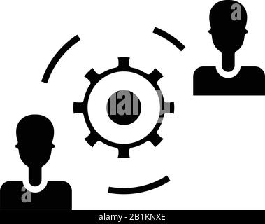 Changing settings black icon, concept illustration, vector flat symbol, glyph sign. Stock Vector