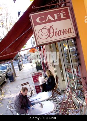Abdul Daoud, founder of Café Diana, Bayswater Road, Kensington, London, England. Café Diana near the entrance to Kensington Palace was visited by Prin Stock Photo