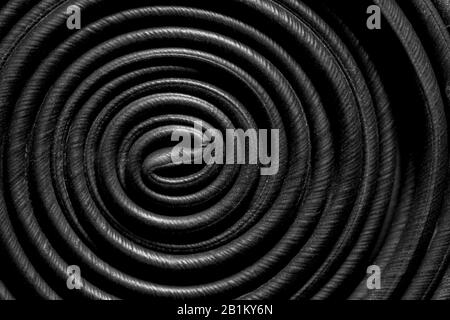 Bicycle inner tube tightly coiled up compressed as backup for road bike puncture Stock Photo
