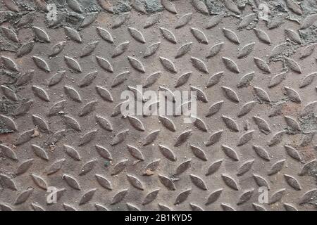 black metal background and texture. diamond plate. Stock Photo
