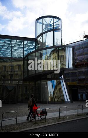 Reflection of Theater im Palais in German Historical Museum in Berlin Stock Photo