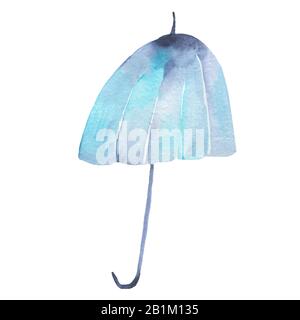 Sketch watercolor hand draw open umbrella Stock Photo