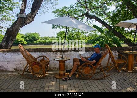 View of the Magdalena River in colonial Santa Cruz de Mompox, Bolivar, Colombia Stock Photo