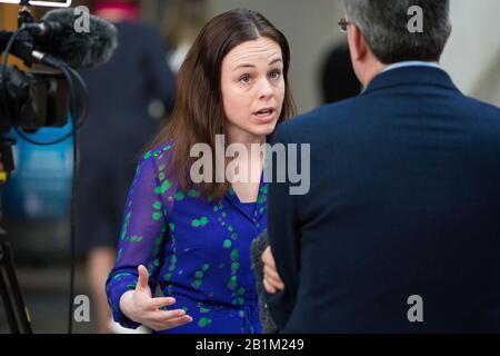 Edinburgh, UK. 26th Feb, 2020. Pictured: Kate Forbes MSP - Cabinet Minister for Finance of the Scottish National Party (SNP). Credit: Colin Fisher/Alamy Live News Stock Photo
