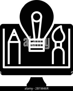 Bright work black icon, concept illustration, vector flat symbol, glyph sign. Stock Vector