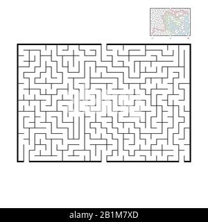 Abstract rectangular large maze. Game for kids and adults. Puzzle for children. Find the right way out. Labyrinth conundrum. Flat vector illustration. Stock Vector