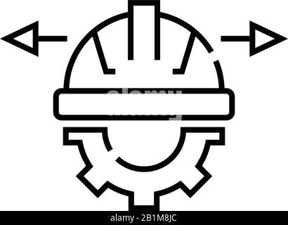 Master builder vector thin line stroke icon. Master builder outline ...