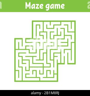 Color square maze. Game for kids. Puzzle for children. Labyrinth conundrum. Flat vector illustration isolated on white background. With place for your Stock Vector