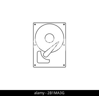 Hard disk drive icon. Vector illustration, flat design. Stock Vector