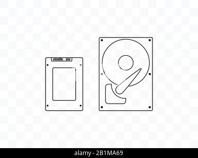 HDD, SSD icon. Vector illustration, flat design. Stock Vector