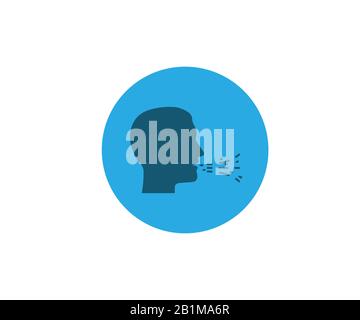 Common cold, cough, flu icon. Vector illustration, flat design. Stock Vector