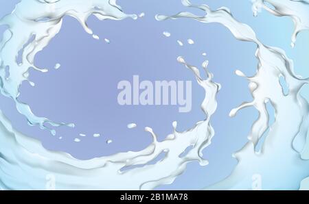 Illustration of a background with water splashes. The circulation of fluid. A 3D vector. Stock Vector