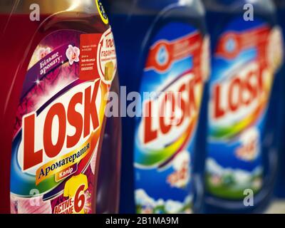 February 25, 2020, Kiev, Ukraine: Washing gel Losk on a shelf in a store. (Credit Image: © Igor Golovniov/SOPA Images via ZUMA Wire) Stock Photo