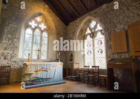 All Hallows Chapel inside Bosham Holy Trinity church interior with ...