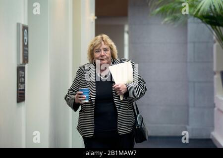 Washington, DC, USA. 26th Feb, 2020. United States Representative Zoe Lofgren (Democrat of California) walks to the weekly U.S. House Democratic caucus meeting at the United States Capitol in Washington, DC, U.S., on Wednesday, February 26, 2020. Credit: Stefani Reynolds/CNP | usage worldwide Credit: dpa/Alamy Live News Stock Photo
