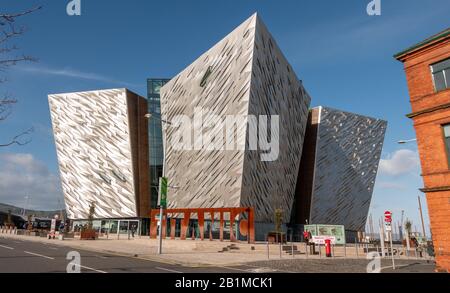 Belfast, Northern Ireland, UK - February 23, 2020; Titanic Belfast Museum and exibition centre