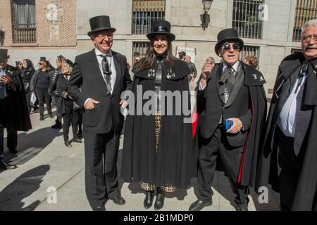 The burial of the sardine that has been celebrated in the streets of the Latina in Madrid where Deputy Mayor Begoña Villacis has attended. The Burial Stock Photo