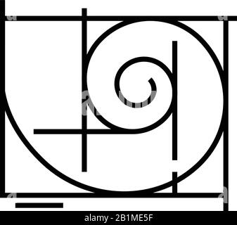 Golden ratio line icon, concept sign, outline vector illustration, linear symbol. Stock Vector