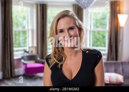 Gayle Killilea, photographed at home. She is a former gossip columnist and a socialite. Divorced wife of property developer Sean Dunne Stock Photo