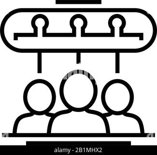 Hearing speech line icon, concept sign, outline vector illustration, linear symbol. Stock Vector