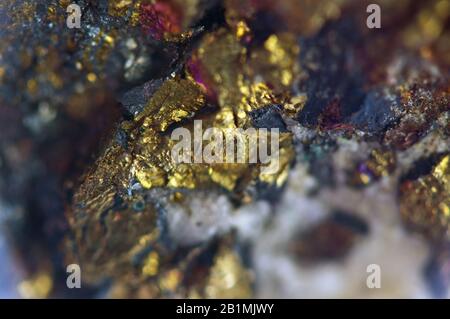 Golden background. Gold nugget. Backdrop for the project. Macro Stock Photo