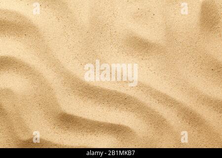 Natural sea sand for summer backgrounds. Top view. Flat lay Stock Photo