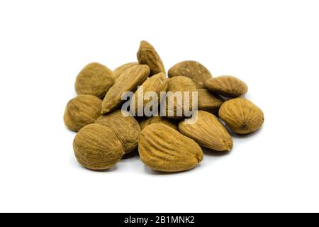Almond kernels isolated on white background Stock Photo