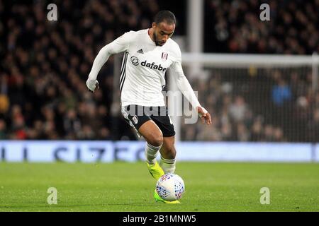 London, UK. 26th Feb, 2020. Denis Odoi of Fulham in action. EFL Skybet championship match, Fulham v Swansea City at Craven Cottage in London on Wednesday 26th February 2020. this image may only be used for Editorial purposes. Editorial use only, license required for commercial use. No use in betting, games or a single club/league/player publications. pic by Steffan Bowen/Andrew Orchard sports photography/Alamy Live news Credit: Andrew Orchard sports photography/Alamy Live News Stock Photo