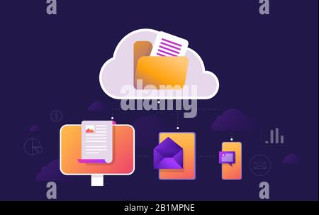 Flat modern vector illustration of a smartphone for online reading news in mobile phone app for a newspaper or magazine Stock Vector