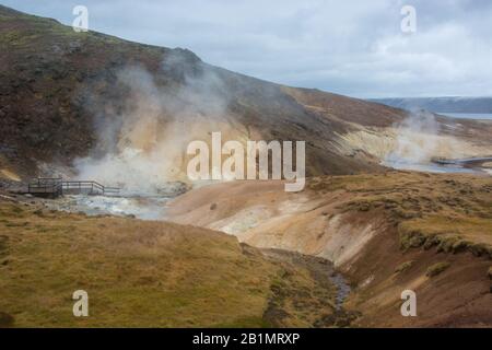 Hot Springs Krýsuvík , geothermal area in the South of Iceland Stock Photo