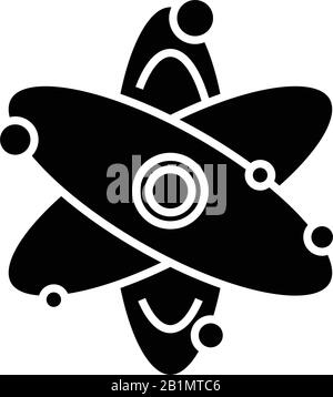 Chemistry connections black icon, concept illustration, vector flat symbol, glyph sign. Stock Vector