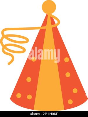 party hat over white background, flat style icon, vector illustration Stock Vector