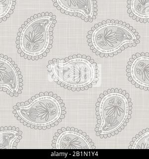 Hand drawn vector indiennne paisley motif seamless pattern. Ornate arabesque ornamental.  Stock Vector