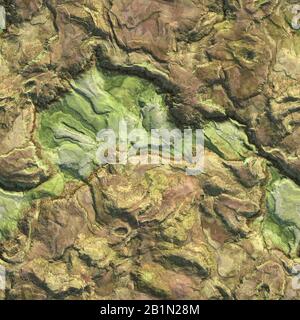 Mountains seamless texture Aerial view from air plane. 3d illustration background Stock Photo