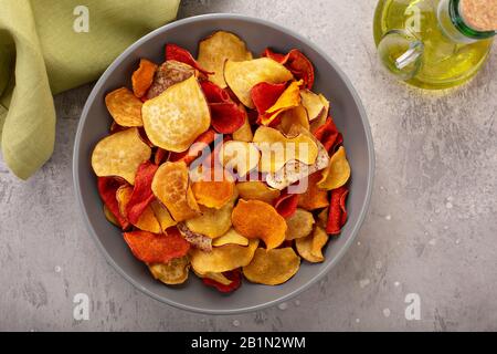 Healthy vegetable chips Stock Photo