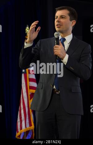 FEBRUARY 16, 2020, LAS VEGAS, NEVADA - Democratic Candidate Pete Budigieg appears at 'Infrastructure Moving America Forward Forum Stock Photo