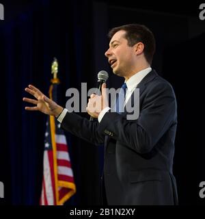 FEBRUARY 16, 2020, LAS VEGAS, NEVADA - Democratic Candidate Pete Budigieg appears at 'Infrastructure Moving America Forward Forum Stock Photo