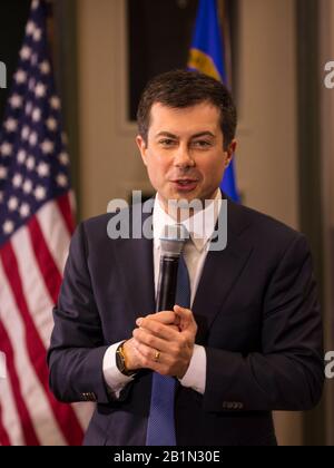 FEBRUARY 18, 2020, LAS VEGAS, NEVADA - Democratic Candidate Mayor Pete Budigieg appears at GOTC Town Hall, Las Vegas, Nevada Stock Photo