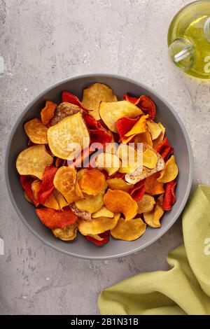 Healthy vegetable chips Stock Photo