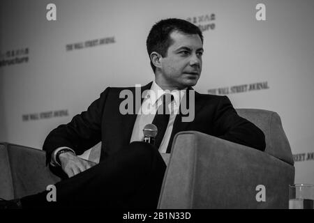 FEBRUARY 16, 2020, LAS VEGAS, NEVADA - Democratic Candidate Pete Budigieg appears at 'Infrastructure Moving America Forward Forum Stock Photo