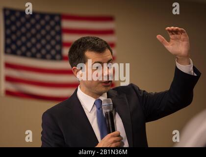 FEBRUARY 18, 2020, LAS VEGAS, NEVADA - Democratic Candidate Mayor Pete Budigieg appears at GOTC Town Hall, Las Vegas, Nevada Stock Photo