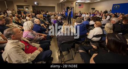 FEBRUARY 18, 2020, LAS VEGAS, NEVADA - Democratic Candidate Mayor Pete Budigieg appears at GOTC Town Hall, Las Vegas, Nevada Stock Photo