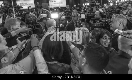 FEBRUARY 19, 2020, LAS VEGAS NEVADA, USA - national news media covers the Democratic Presidential Candidates featured at NBC's Paris Theater Stock Photo