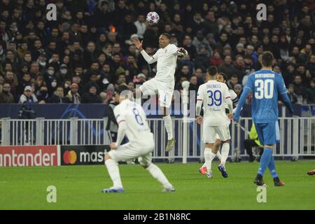Lyon, France. 26th Feb, 2020. Lyon Defender MARCELO in action during the Round of 16 of the Champions League Olympique Lyonnais against Juventus of Turin at the GroupeAma Stadium in Lyon - France.Lyon won 1-0 Credit: Pierre Stevenin/ZUMA Wire/Alamy Live News Stock Photo